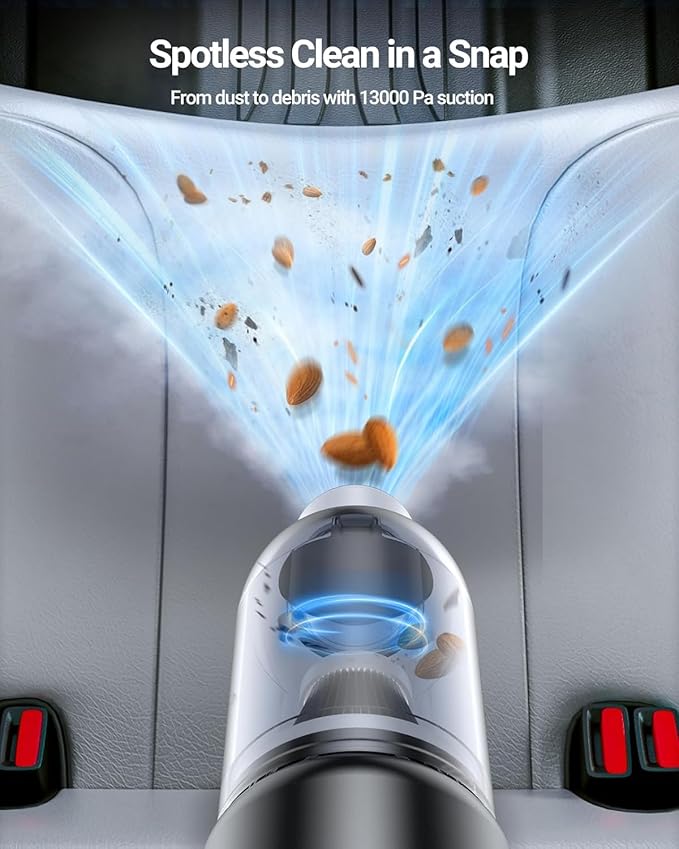 SEALIGHT Handheld Car Vacuum Cleaner, 4 in 1 Mini Vacuum Cleaner Air Duster, High Power Suction with Multi-Nozzles for Car, Home, Office, Pet