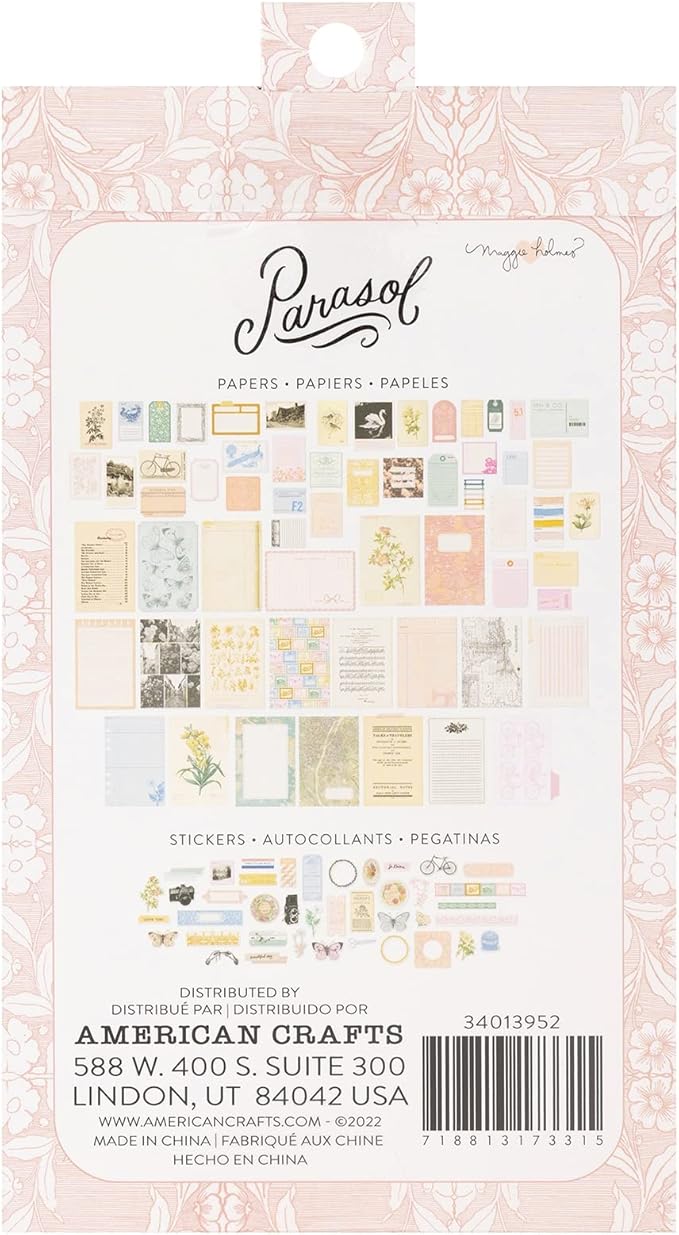 American Crafts Maggie Holmes Parasol Paperie Pack 200/Pkg-Paper Pieces & Washi Stickers