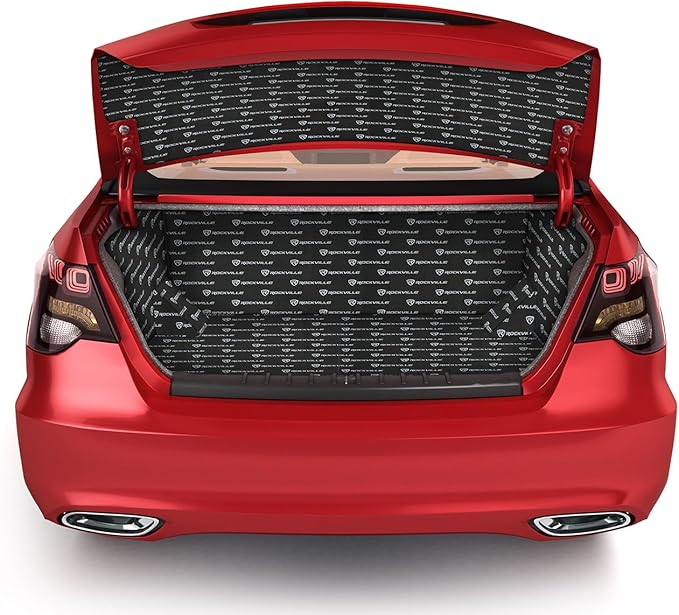 Rockville RockMat Pro 37 Car Sound Deadening Mat (15 Sheets, 37 Sq Ft), 277mil Butyl Rubber/Foam/Aluminum for Car Audio Soundproofing, Easy Install, Reduces Vehicle Noise & Vibration