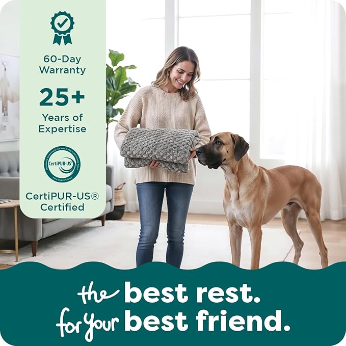 Furhaven Replacement Dog Bed Cover Ultra Plush Faux Fur & Suede Mattress, Machine Washable - Gray, Large