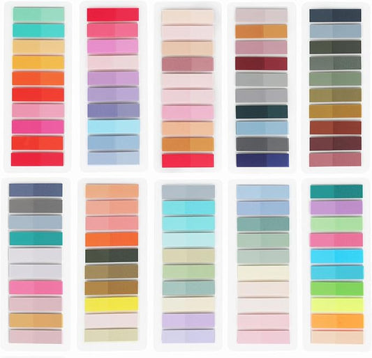 2000 Pcs Book Tabs for Annotating, Sticky Tabs Transparent Small Sticky Notes Flags, Colorful Morandi Page Markers for Notebooks, Multi-Colored Writable and Repositionable Book Flags Strip