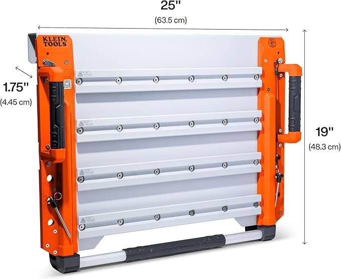 KLEIN TOOLS BC700WA LiftPro 24-Inch Wall Mount System, Heavy-Duty Modular Tool Organization with Four Interior and One Exterior Rail, 50-Pound Capacity Per Rail For Man Lift and Scissor Lift