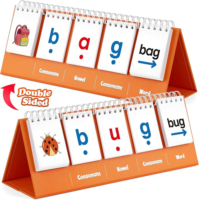 Aizweb CVC Word Games Kindergarten,Phonics Games Flash Cards for Preschool Classroom,Learn to Read,Reading Manipulative Spelling Educational Toy Learning Activities Speech Therapy School Supplies