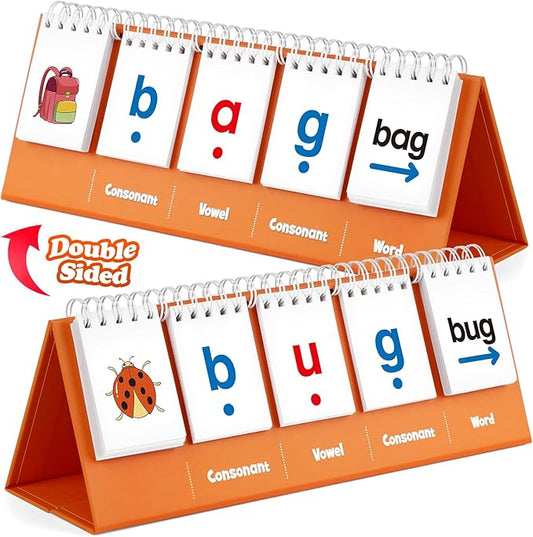 Aizweb CVC Word Games Kindergarten,Phonics Games Flash Cards for Preschool Classroom,Learn to Read,Reading Manipulative Spelling Educational Toy Learning Activities Speech Therapy School Supplies