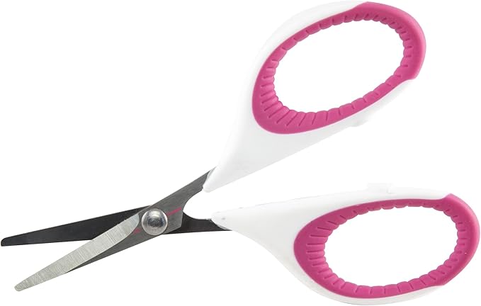 SINGER 07190 4-Inch Craft Scissors with Pink and White Comfort Grip, ,