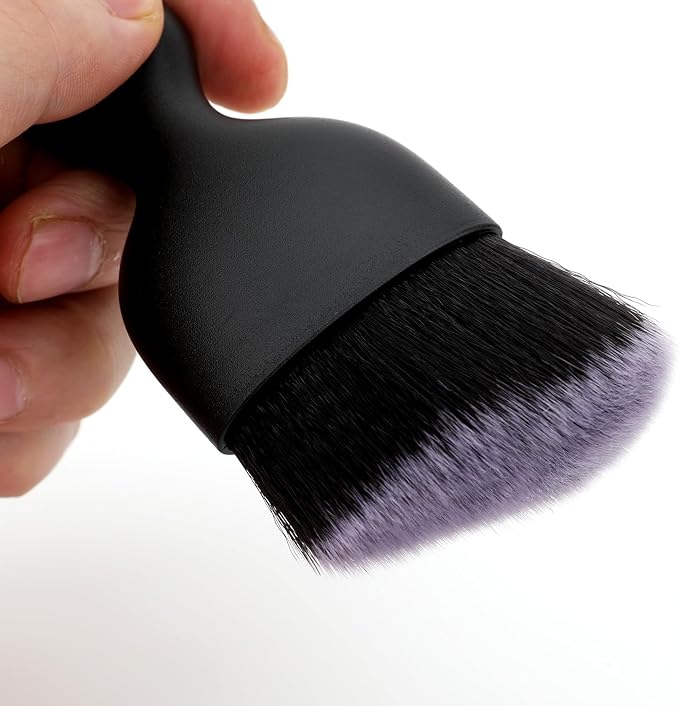 Car Detailing Brush, Soft Bristle Cleaning Brush, Scratch-Free Auto Duster Tool for Dashboard, Air Vents, Leather & Interior Cleaning (Black&White)