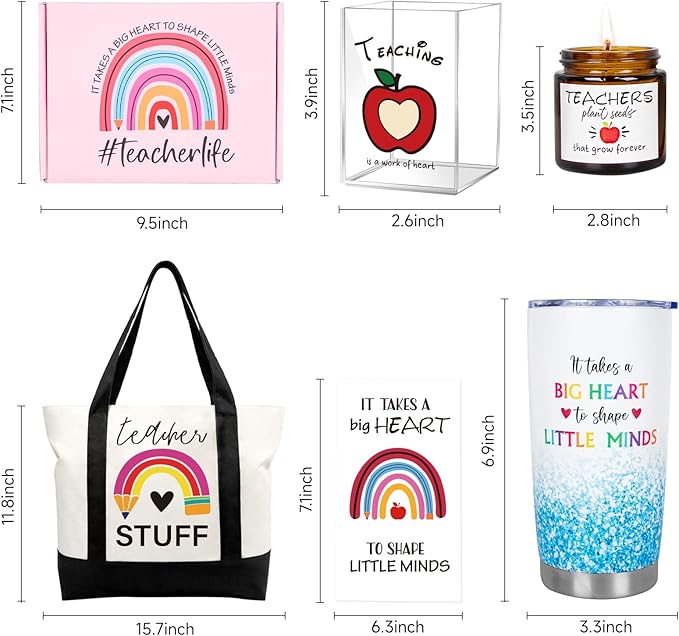 Teacher Appreciation Gifts with 20 OZ Wine Tumbler,Unique Birthday Gift Set,Thank You Teacher Gifts for Women Men,Christmas Teachers Gift for Women