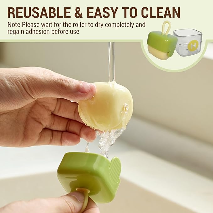 Mini Portable Lint Roller, Reusable Lint Rollers, Washable Sticky Roller for Pet Hair Debris Removal Tool - Mini Lint Roller for Purse and Household (Beige)