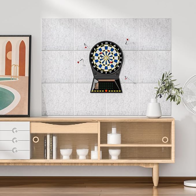 MaxGear Large Cork Board for Wall 48" x 36" Light Gray Bulletin Board, 12 Pack Felt Wall Tiles with Pushpins, Cork Boards for Office Pin Board Tack Board for Photo Meno Decor
