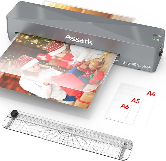 Laminator, Laminator Machine A4, 4 in 1 Personal Thermal Laminator, 9 Inch Hot & Cold Laminator Kit, Fast Warm-Up & Quiet Laminator with Laminating Sheets 9pcs for Home Office School Use