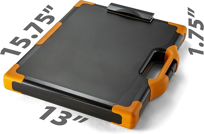 Officemate Carryall Clipboard Storage Box, Letter/Legal Size, Black and Orange (83326) (Pack of 6)