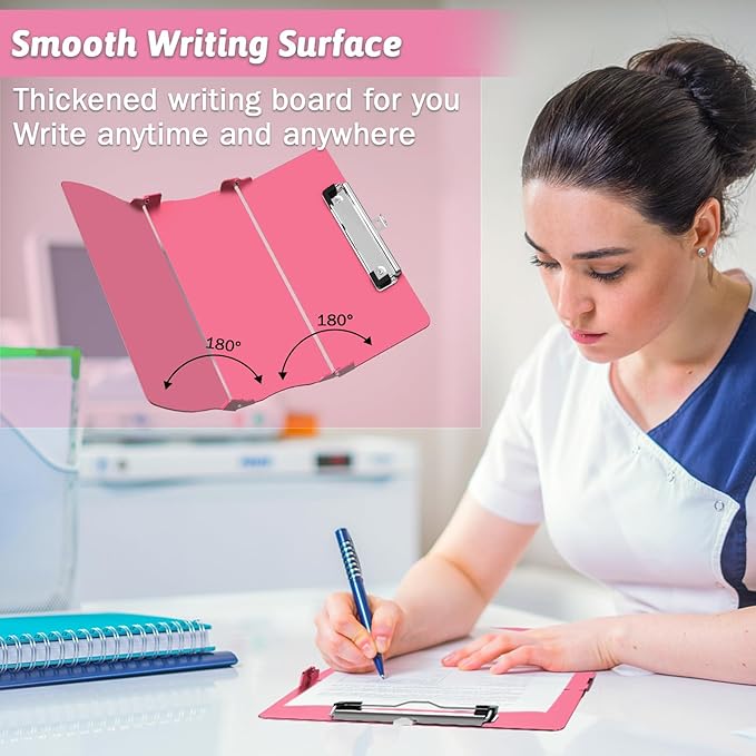 Nursing Clipboard Foldable Clipboard Medical: Edition Cheat Sheets Aluminum 3 Layers Foldable Clipboards Nursing Pocket Size Profile Clip Nurse Clipboards Notepad for Nurses Students and Doctors