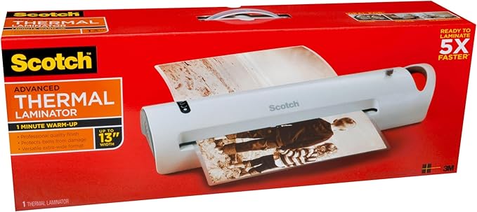 Scotch Thermal Laminator, Extra Wide 13 Inch Input, Ideal for Teachers, Small Offices, or Home (TL1302Z), White