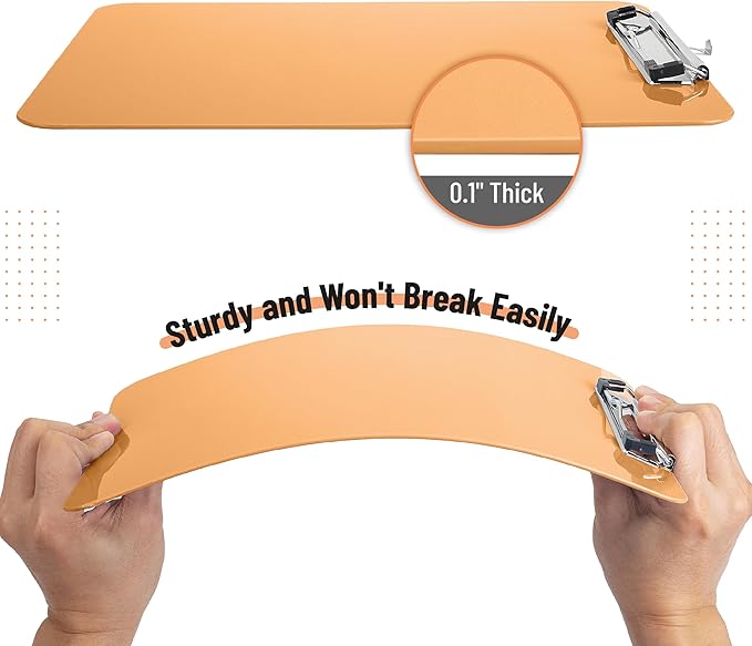 Mr. Pen- Plastic Clipboard, 12.5" x 9", 2 Pack, Peach Blush Clipboard Plastic, Low-Profile Metal Clip with Retractable Hanging Hole