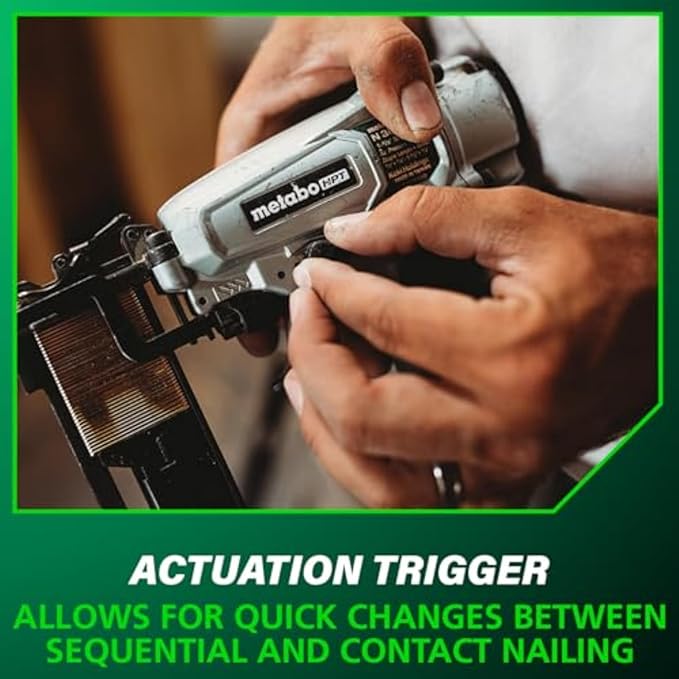 Metabo HPT PRO Finish Stapler, Pro-preferred Pneumatic Power Nailers, Finish Tool for Carpentry & Industrial Uses, All-Metal Key Component, 18 Gauge, 1/4" Crown Staples, Length 1/2" to 1-1/2", N3804A5