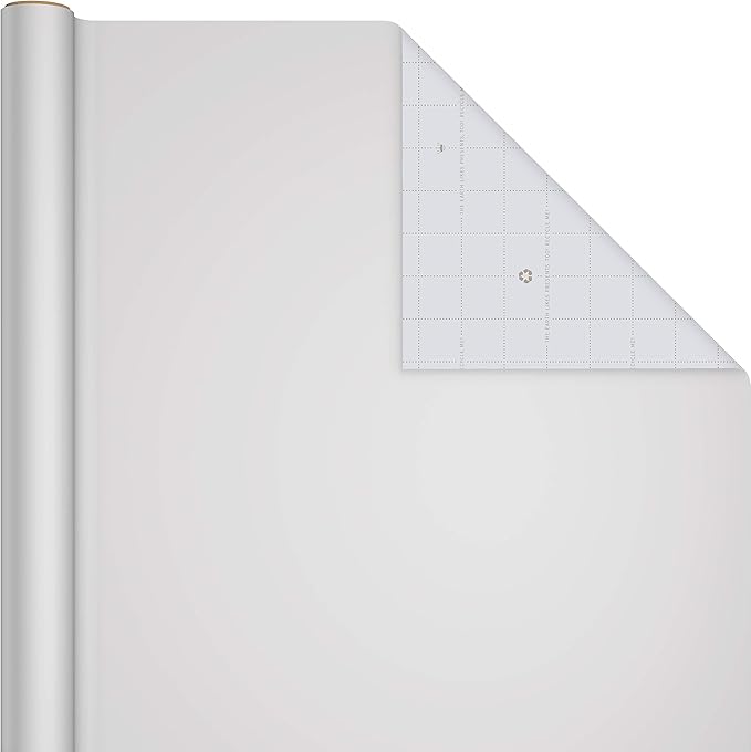 Hallmark Bulk Kraft Wrapping Paper with Cut Lines (2 Rolls: 160 sq. ft. ttl) White and Brown for Christmas, Hanukkah, Baby Showers, Weddings, Birthdays, Valentines Day, Arts & Crafts, Banners