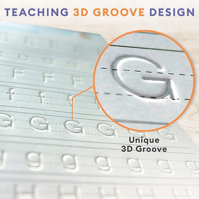 Grooved Magic Practice Copybook for Preschoolers Ages 3-8 Reusable 3D Handwriting Tracing Solution to Improve Pen Control and Fine Motor Skills with Disappearing Ink - Easter Gifts