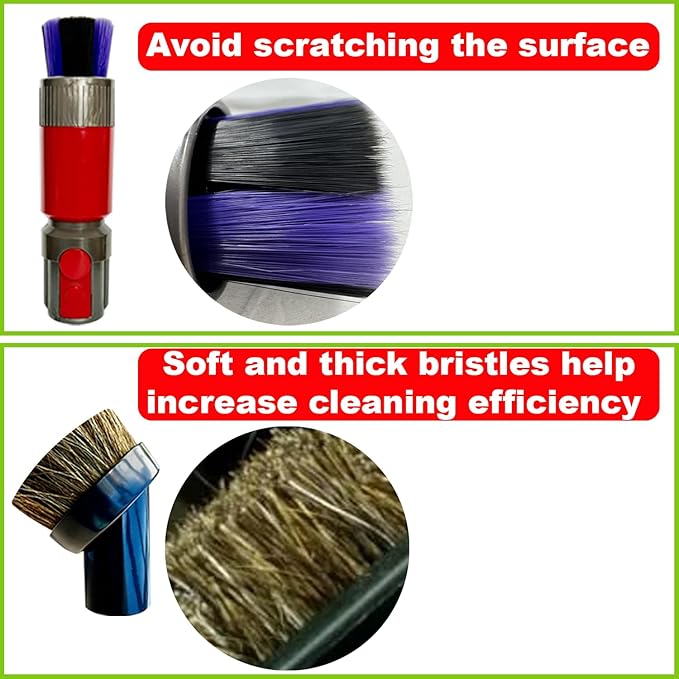 For Dyson Specialized Vacuum Brush Attachments for Car Detailing, Figurines, Funiture, Displays: Traceless Dust Brush, Premium Horsehair Dusting Brush Vacuum Accessories for V7 V8 V10 V11 V15