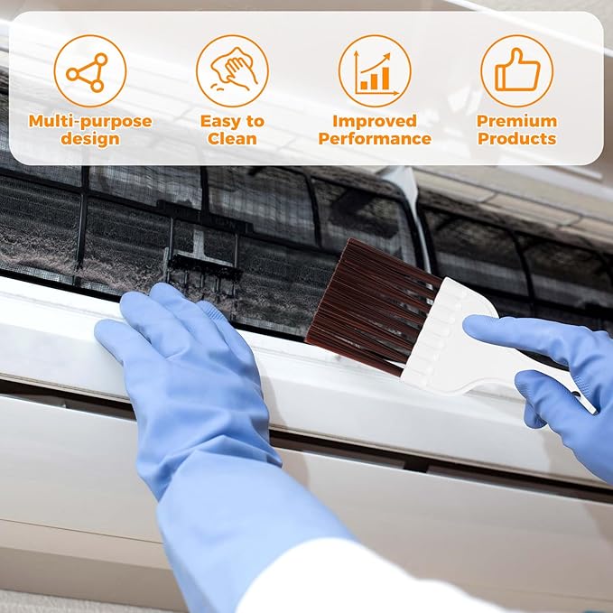 8Pcs Condenser Fin Cleaning Brush Versatile Assorted Style AC Coil Cleaner for Air Conditioner Refrigerator Automotive