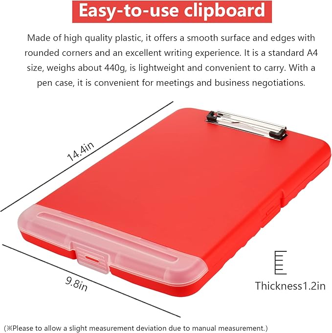 SFLHHDM Clipboard with Storage, Clip Boards 8.5x11, Plastic Clipboards with Pen Holder, Clip Board with Storage Compartments, Nurse Clipboard with Storage for Classroom, Student, Teacher
