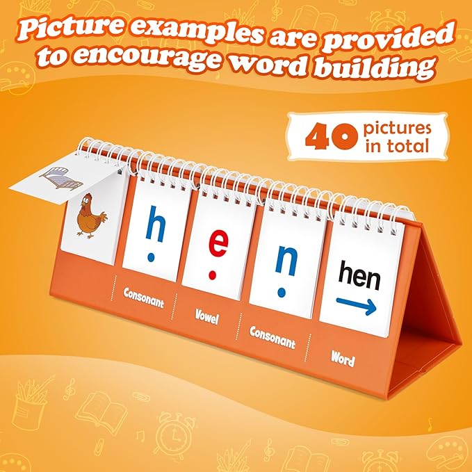 Aizweb CVC Word Games Kindergarten,Phonics Games Flash Cards for Preschool Classroom,Learn to Read,Reading Manipulative Spelling Educational Toy Learning Activities Speech Therapy School Supplies