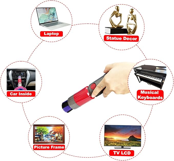 For Dyson Specialized Vacuum Brush Attachments for Car Detailing, Figurines, Funiture, Displays: Traceless Dust Brush, Premium Horsehair Dusting Brush Vacuum Accessories for V7 V8 V10 V11 V15