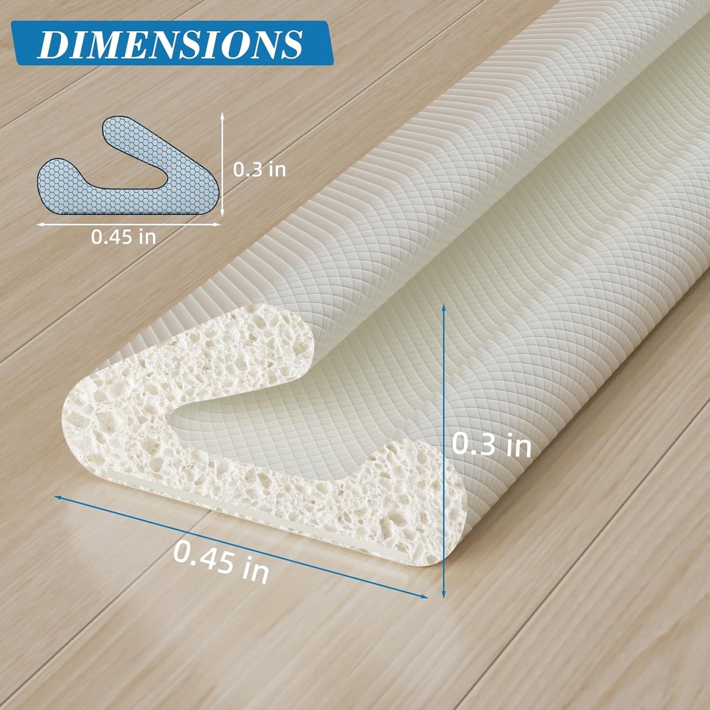V-Shaped Weather Stripping Door Seal, 19.7FT Draft Stopper for Doors/Windows, Gaps, Dustproof, Soundproof & Thermal Insulating, Noise-Reducing, Light-Blocking Door Gap Filler