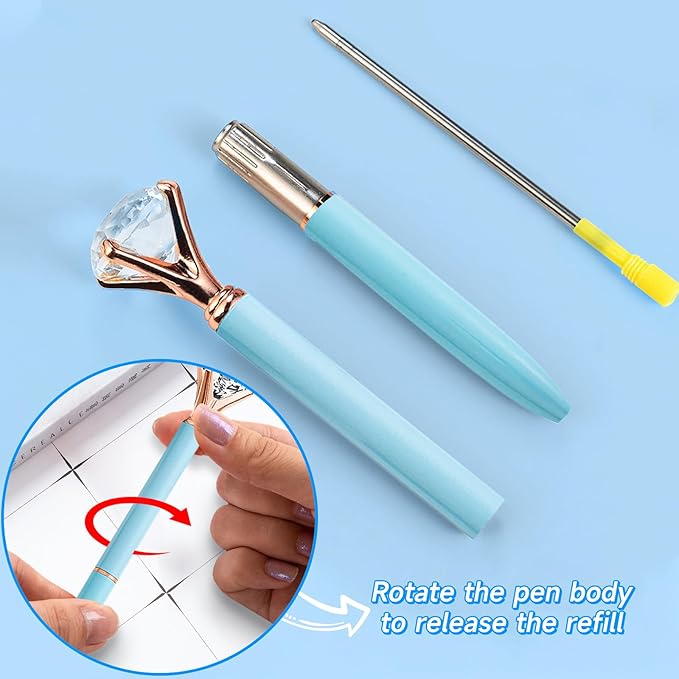 Fancy Pens for Women, 6 Pcs Cute Blue Pens Ballpoint Pen Bulk, 1.0mm Medium Point Black Ink Smooth Writing Pen for Note Taking, Gifts for Nurse Teacher (Blue)