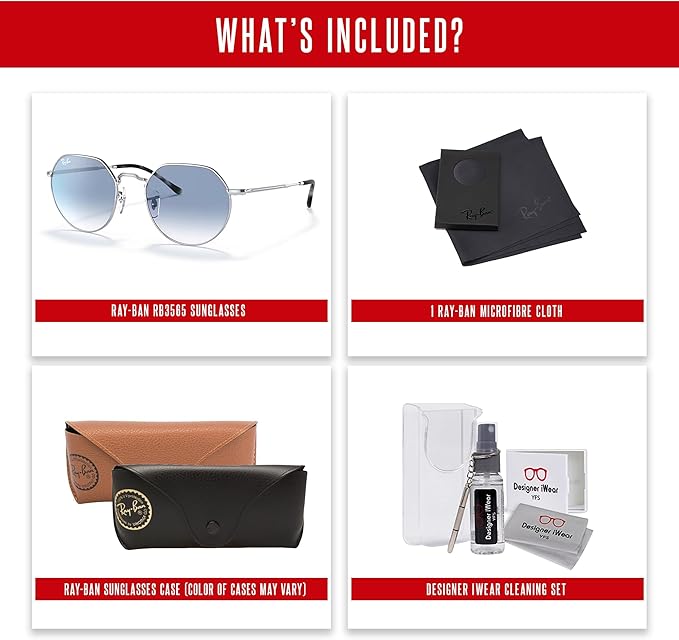 Ray-Ban Jack RB3565 Rounded Hexagonal Sunglasses for Men for Women +BUNDLE with ACCESSORY EYEWEAR KIT
