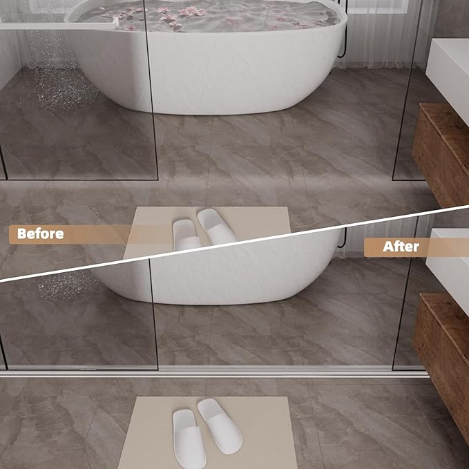 78” Transparent Shower Threshold Water Dam Stopper for Dry and Wet Separation,Self Adhesive Collapsible Walk in Shower Splash Guard Seal Strip,Silicone Sink Edge Water Barrrier for Bathroom,Kitchen