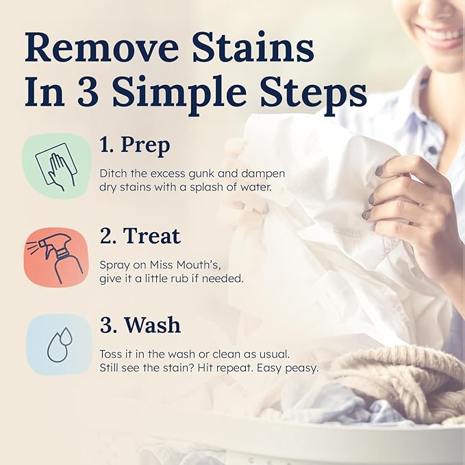 Miss Mouth's Messy Eater Stain Treater - 2 Pack Stain Remover Spray and 16oz Refill Pouch