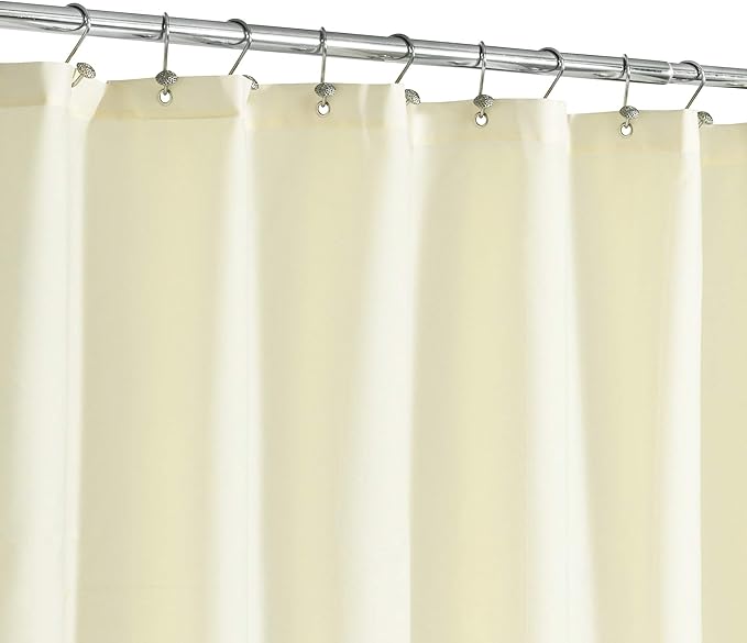 N&Y HOME Fabric Shower Curtain or Liner with Magnets - Cream Shower Curtain for Bathroom with Hotel Quality, Machine Washable - Sand, 72x72