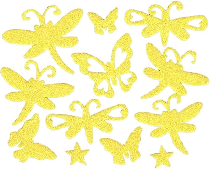Go Create! 3 Sheets of Glitter Foam Stickers ~ Butterflies, Stars, & Dragonflies