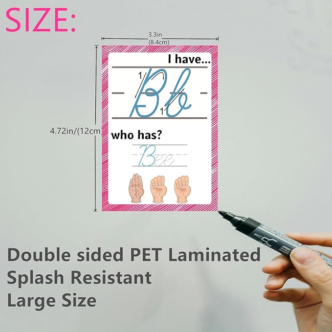 ASL Abc's Flash Cards for Toddlers, 36 Sign Language with Cursive,Numbers |Montessori ASL Bundle I Have... Who has? Game for Homeschool Supplies,ELs/ESOLs/ENLs, Deaf/Hard of Hearing Students