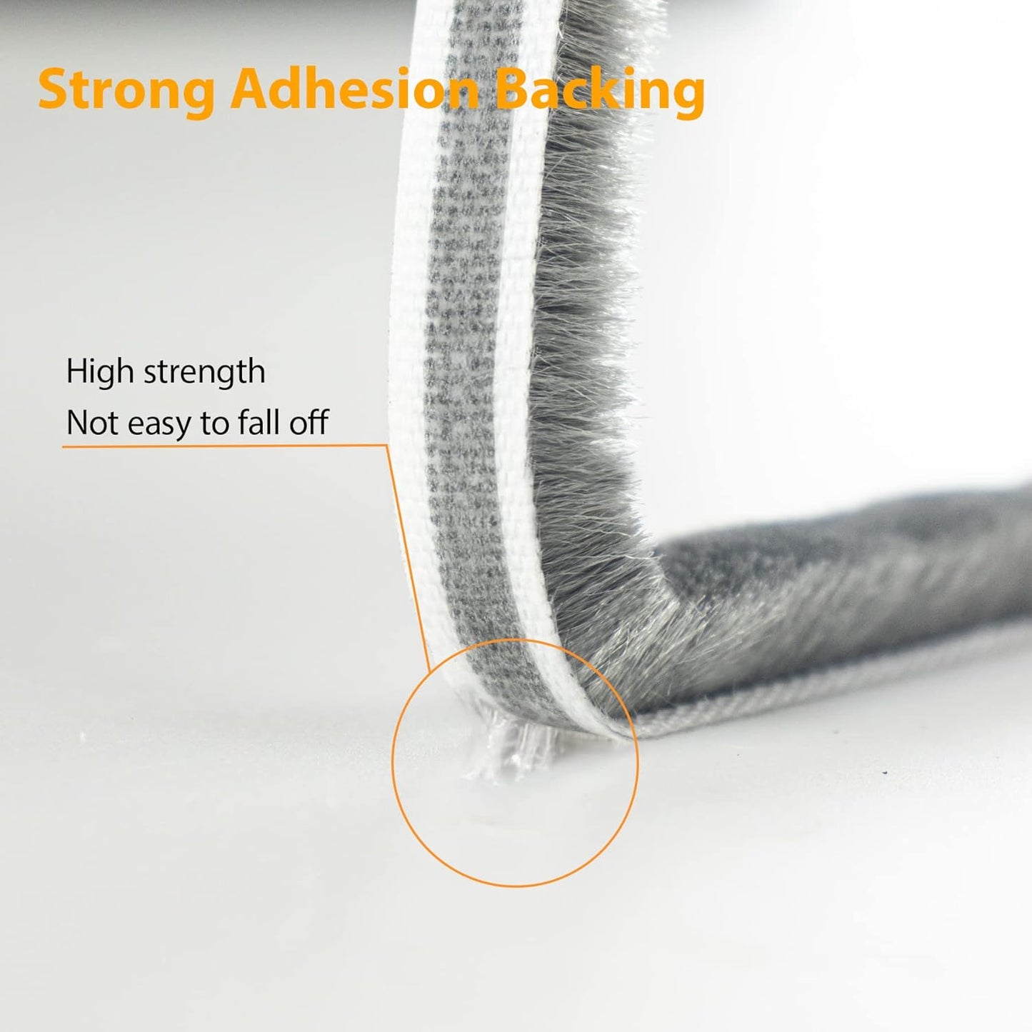24.6FT Brush Weather Stripping, Neat Pile Self Adhesive Seal Strip for Windows and Door, Weatherstrip for Soundproofing, Windproof, Dustproof, Stronger Stickiness, 0.35'' Wide x 0.6'' Thick, Grey