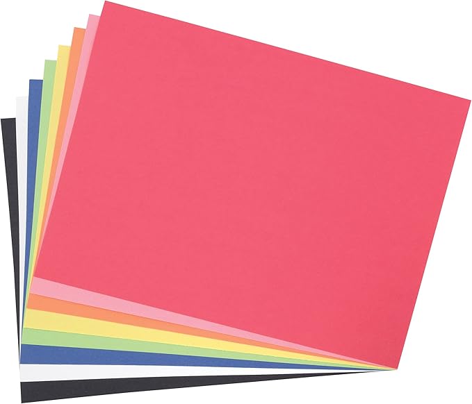 Prang (Formerly Art Street) Lightweight Construction Paper, 8 Assorted Colors, 9" x 12", 96 Sheets
