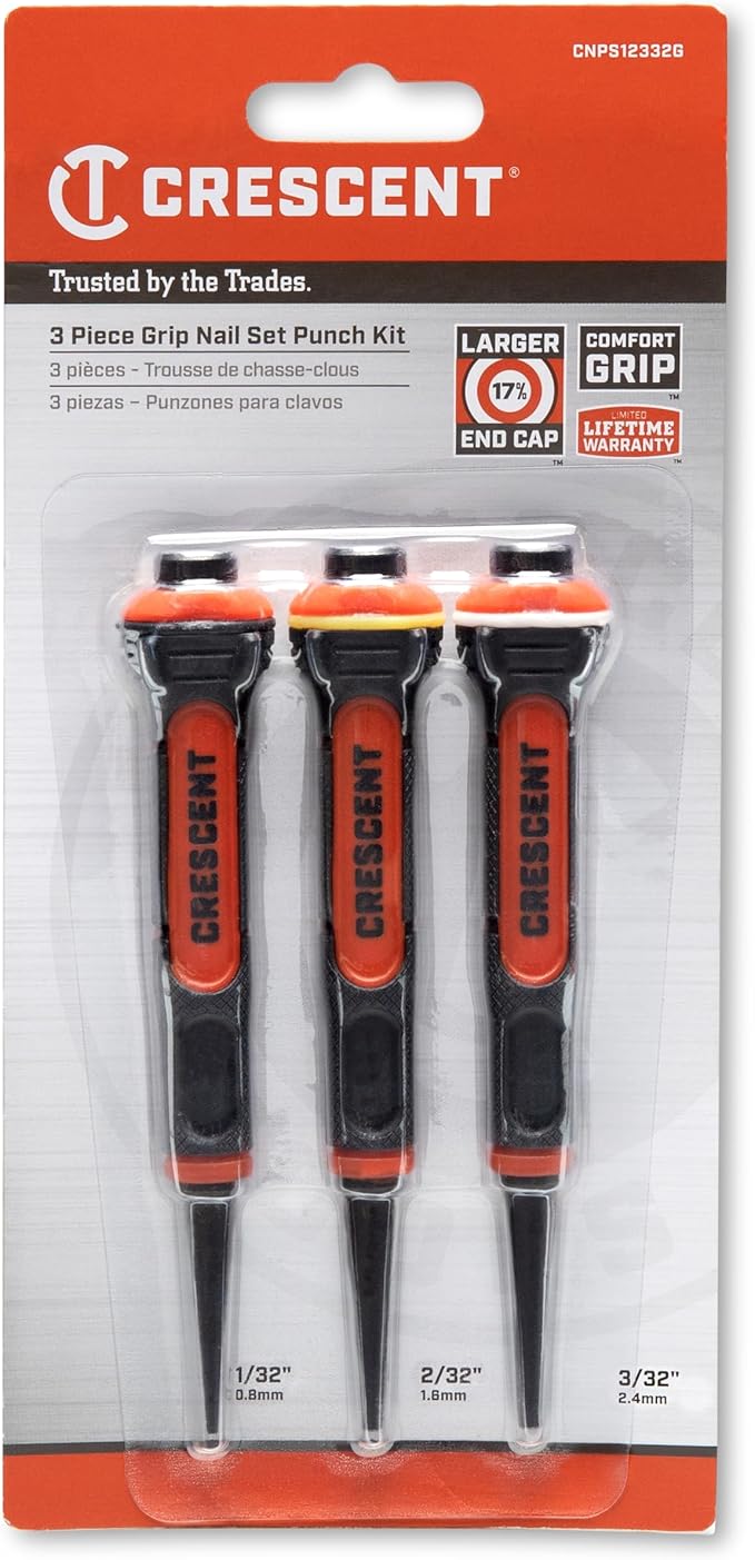 Crescent 3 Piece Set, 5" Gripped Punch - CNPS12332G