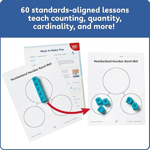 hand2mind Number Routines with Numberblocks Class Set, Preschool Learning Activities, Math Manipulatives Kindergarten, Counting Blocks, Number Linking Cubes, Kids Educational Toys
