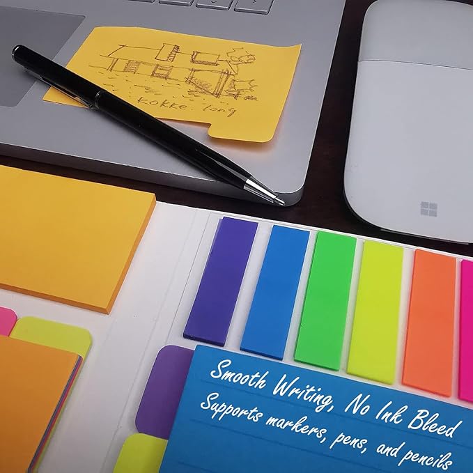 Sticky Notes Set, Tabs, 410 Pack, Divider, School Supplies, Office Supplies, Planner CEO, Sticky Note Dividers Tabs, Book Notes, Bible Sticky Notes