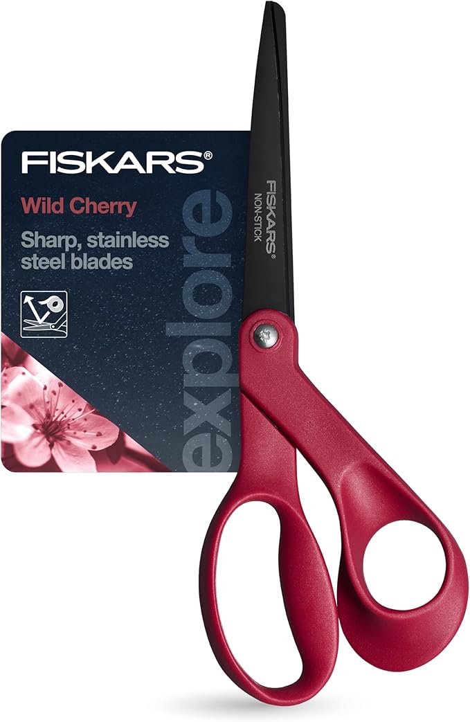 Fiskars® Non-stick Explore Collection Scissors, Wild Cherry (8 in.)