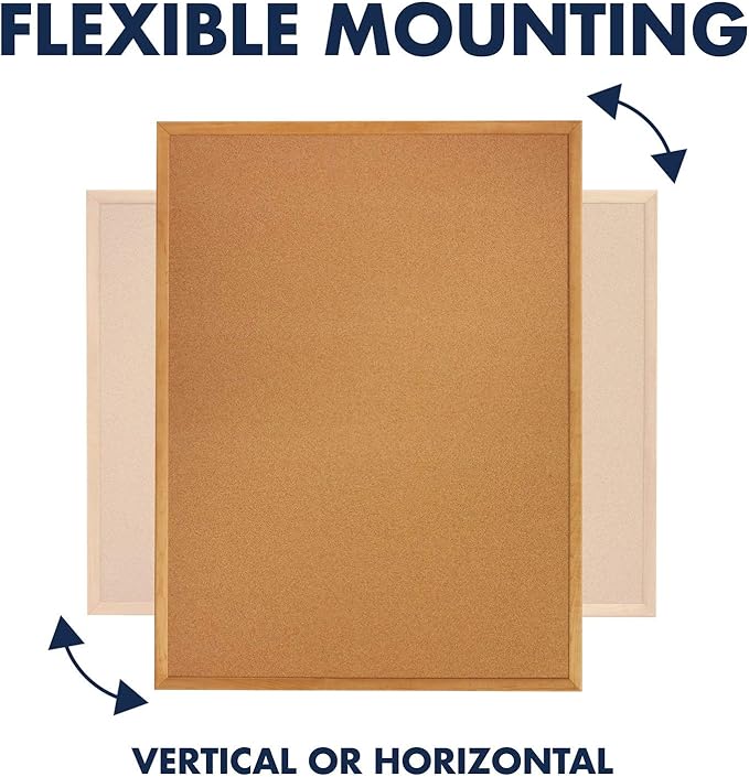 Quartet Cork Board, Bulletin Board, 4' x 6' Corkboard, Oak Finish Frame (307)