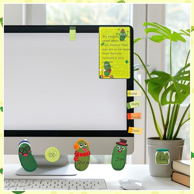 B1ykin Cute Sticky Notes Set - Just A Girl Who Loves Pickles Self-Stick Notes Pad, 550 Sheets Writing Memo Pages Sticky Notepad for Teacher Appreciation Gifts, School Office Supplies (Pickles)