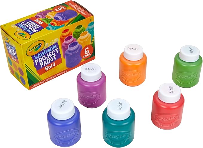 Crayola Washable Kids Paint (6ct), Assorted Bulk Paint Set for Kids, Essential Easter Basket Stuffer for Kids, Spring Craft & Art Supplies, Gift for Toddlers, Ages 3+