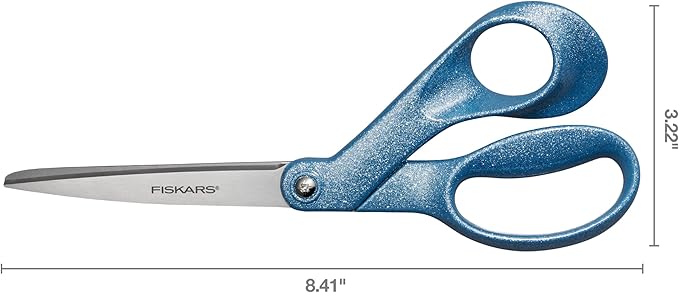 Fiskars Explore Scissors, Design Collection, Glitter Digital Cloud, 8 Inches