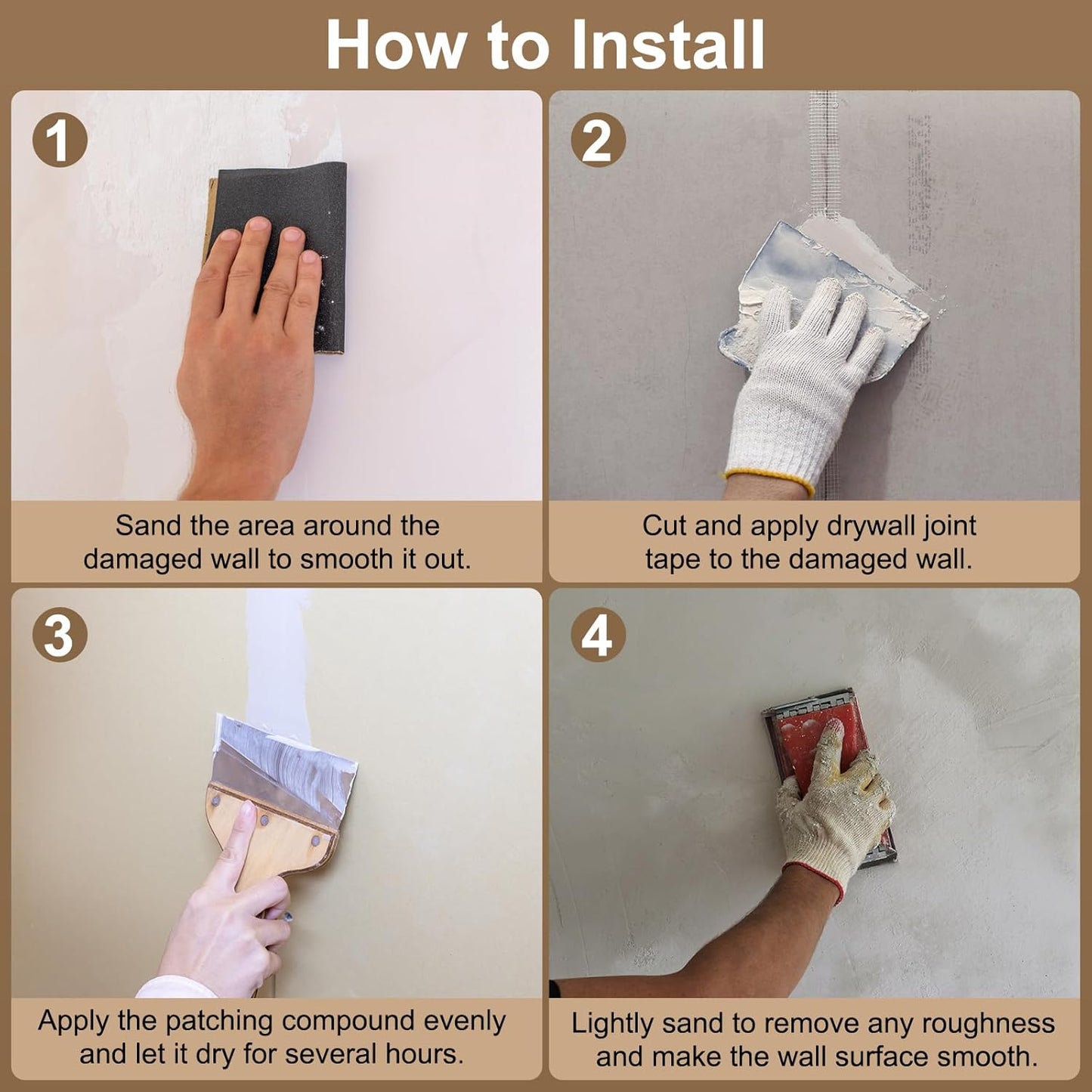 PATIKIL Drywall Repair Mesh Tape, 8 inch x 164 ft Fiberglass Repair Patch Self-Adhesive Dry Wall Joint Tape 12 Mesh Wall Hole Crack and Seam Patch, White