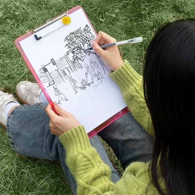 Dynta Plastic Clipboards A4/Letter Size 8.5x11 Clear Colored Clip Boards Hanging Hard Board for Outdoors Indoors Painting Note-Taking Writing Pads Document Storage 6 Pack