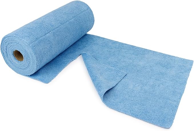 Autofiber Roll-o-Rags Microfiber Towels on a Roll, Tear Off Sheets - Blue, 12 inch x 12 inch, 30/roll