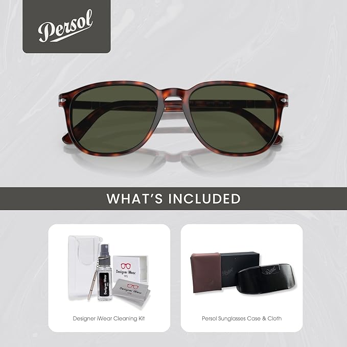 Persol PO3019S Square Sunglasses for Men '+BUNDLE with ACCESSORY EYEWEAR KIT