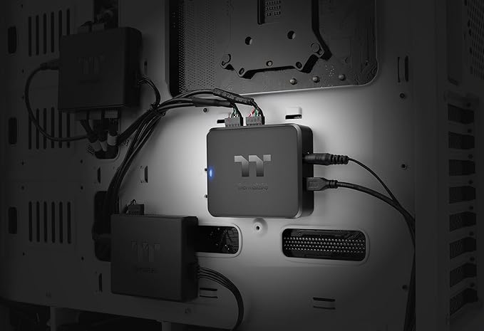 Thermaltake H200 Plus Internal USB Hub, 3-Port USB 2.0 Header Outputs, 3 External Type-A USB Ports, PS-ACC-IU2H00R-2