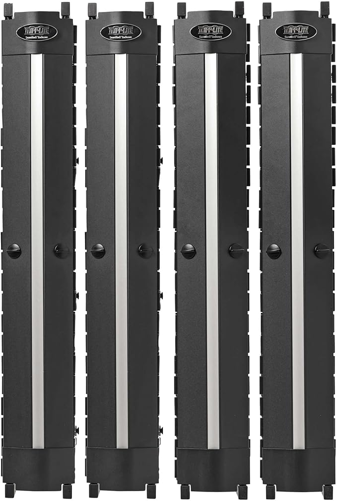 Tripp Lite Vertical Cable Manager, High-Capacity Deep Double Finger Duct, Front-Facing Cover, Four 3.5 feet Tall Sections, 6 inch Wide x 11.4 inch Depth, Black, 5-Year Warranty (SRCABLEVRT6HD2)